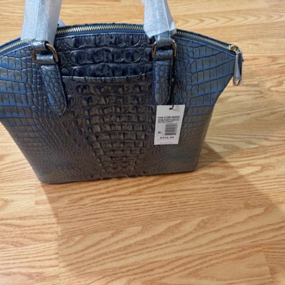 Brahmin Large Duxbury Satchel Serenity Blue Ombre Melbourne Leather Retail $325 - Picture 4 of 9
